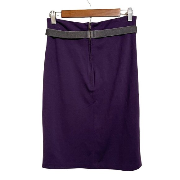 Girls From Savoy Anthropologie Women's Purple Velvet Ribbon Pencil Skirt Size 2 - Picture 9 of 9